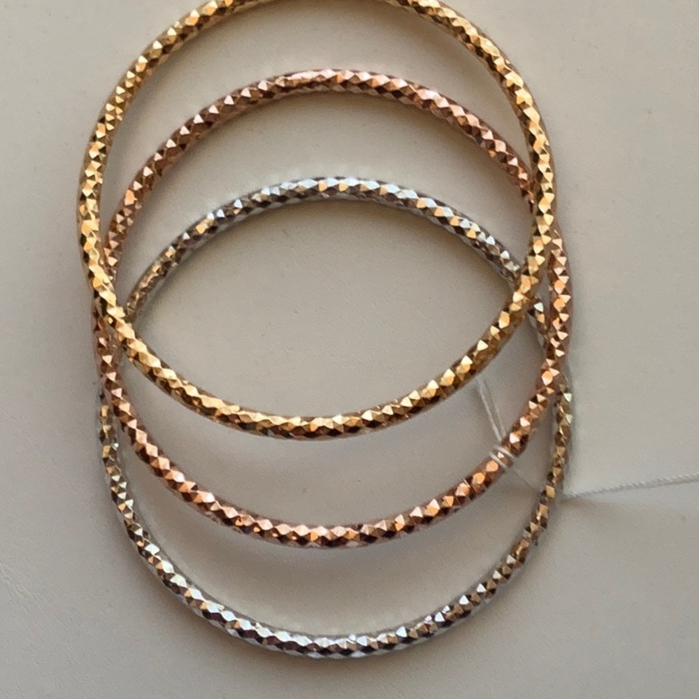 Park Lane Florence Bracelets Set of 3 rose gold & silver textured for high shine
